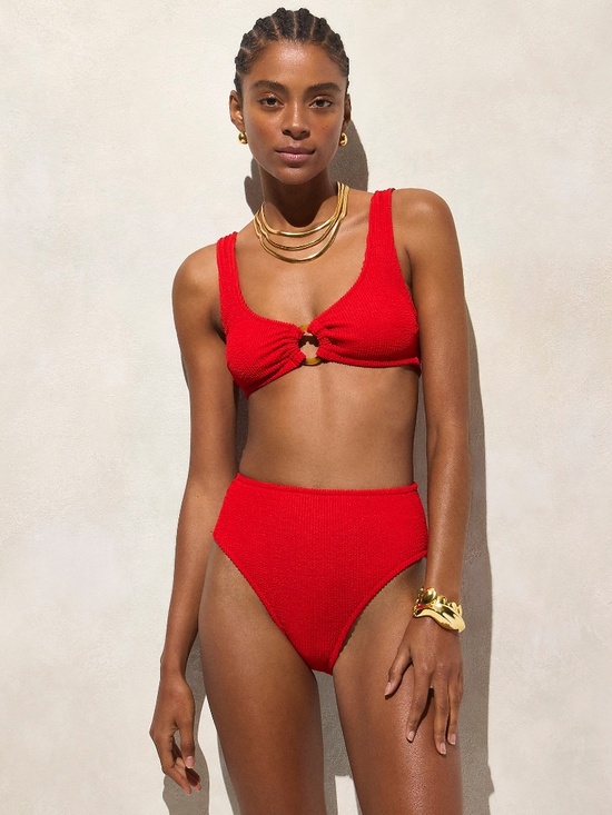 J. Crew Other - J.Crew Hallie Scrunchie Red Bikini Top and Bottom Brand NWT Size L